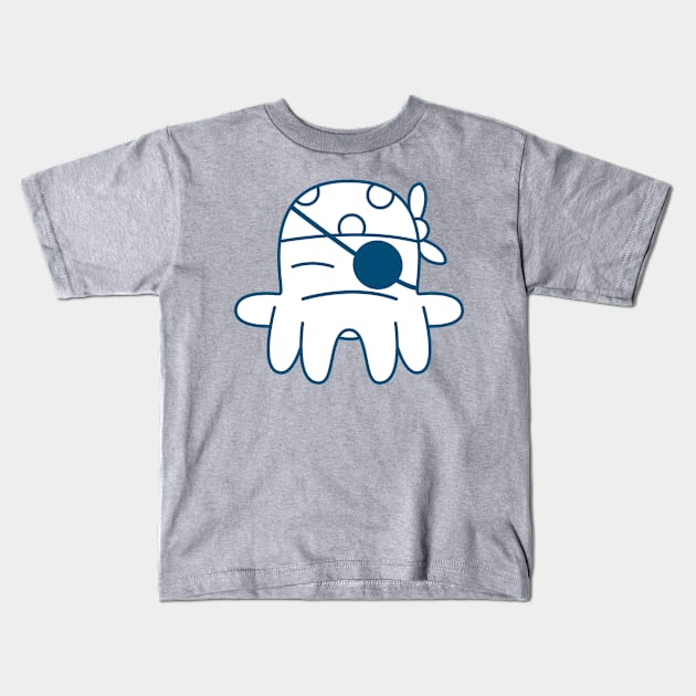 Pirate octopus, funny animal mascot design Kids T-Shirt by angdelx art